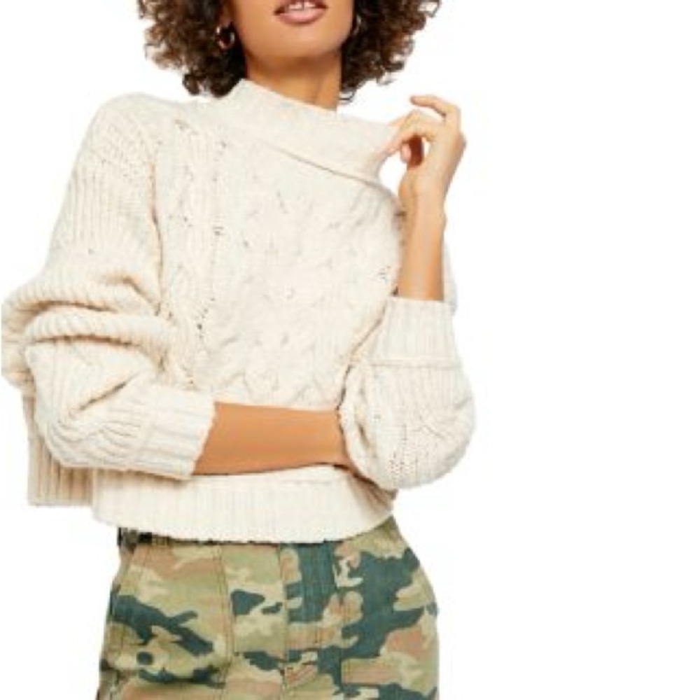Free People | Merry Go Round Cable-Knit Sweater | Size L